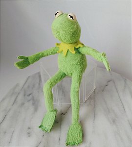 Mini pelúcia estrutura de arame posavel caco sapo / Kermit do Muppet show Jim Henson.  Cm