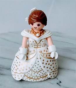 Playmobil 5158 princesa vitoriana de vestido branco e dourado falta bolsinha