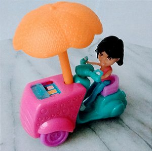 Polly pocket de 5 cm com carrinho de sorvete 7 cm de comprimento Mattel 2013