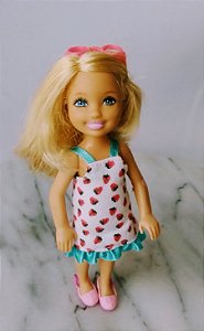 Boneca Chelsea parte do Playset Barbie Eu poderia ser pediatra, 15 cm, usada
