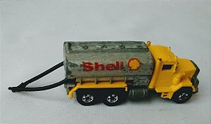 Miniatura de metal Hit Wheels 1979 Caminhão tanque Shell com mangueira, usado