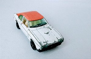 Anos 80 miniatura Majorette #251 Ford Capri branco/vermelho, escala 1;64