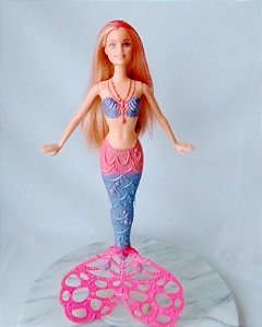 Barbie sereia bolhas magicas com danos, usada