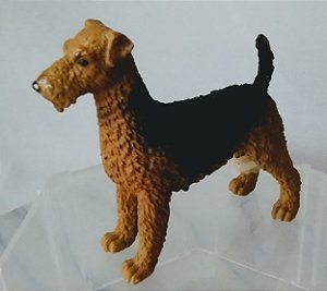 Miniatura de vinil estática Procon de cachorro Airdale terrier, 7,5 cm comprimento