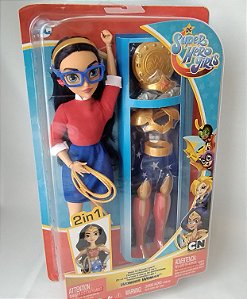 DC super hero girls , mulher maravilha teen, 2 em 1 , 30 cm, nova, lacrada