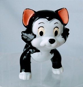 Anos 90 Miniatura Disney vinil flexível gato Figaro do Pinocchio Just toys 7 cm comprimento, usado
