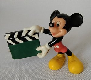 Miniatura Disney 1987 Mickey diretor de cinema segurando claquete, 5 cm