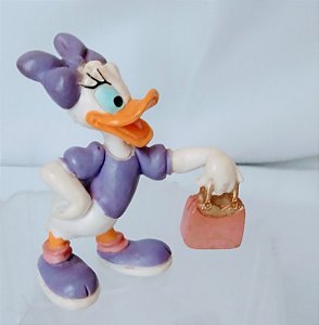 Miniatura Disney da Bullyland de Margarida segurando bolsa rosa 6 cm