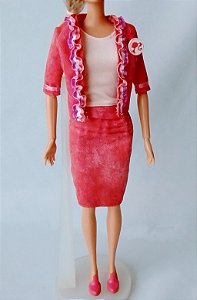 Conjunto saia e blazer da Barbie eu quero ser presidente , Mattel 2011, usado