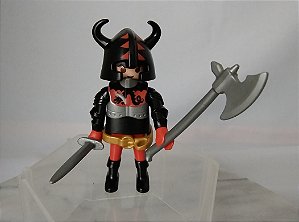 Playmobil especial 4633 guerreiro preto e vermelho matador de dragão negro usado