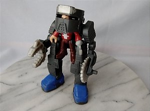 Imaginext, armadura andante Alpha Exosuit  (14 cm) com boneco substituto  (7 cm), usado