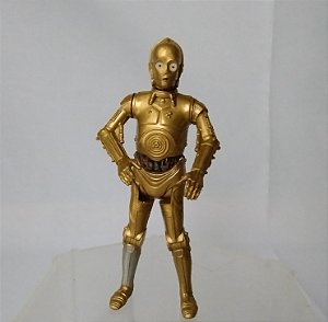 Droid C3PO dourado, uma perna prata,  articulado do star Wars , Hasbro 2013,  9 cm de usado