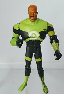 Figura de ação John Stewart do Green Lanterna DC JLU, 10 cm, usado com sinais de uso
