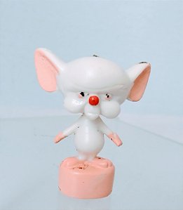 Miniatura em vinil Brain / Cérebro do Pinky and Brain do Animaniacs Warner Bros 4 cm, usado