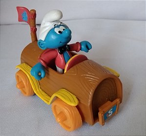 Smurf articulado no carrinho com pressao , 5 e 10.cm, Jakks