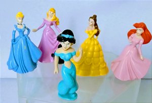 Miniatura princesas Disney de 5 cm, lote de 5 variadas de vinil sólido