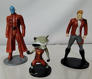 Miniatura estática Starlord, Rocket e Yondu dos guardiões da galáxia Marvel 4-6 cm de altura