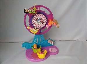 Roda gigante da Polly pocket Mattel com bonecos 33 cm de altura