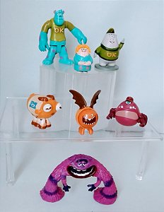Miniatura personagens da Universidade de Monstros Disney Pixar, lote de 7 variados, 3,5 a 7,5 cm de altura