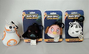 Chaveiros de pelúcia Star Wars Droid BB8 usado ,12 cm e 3  Angry birds na cartela 7 cm