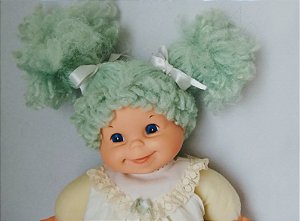 Boneca feijãozinho colorido cabelo verde água, Estrela,a os 80