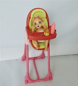 Bebe da Barbie na cadeira de alimentação, Mattel, usado
