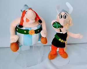 Pelucias Asterix 21 cm e Obelix sentado 16 cm, novas