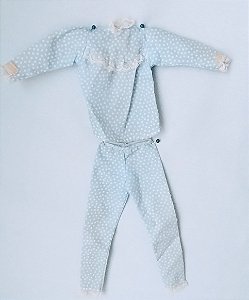 Conjunto pijama azul para Barbie corpo de pano Sweet Dreams de 1976