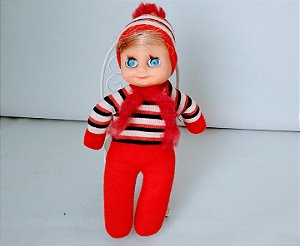 Anos 80, Boneca Minuche Trol calças vermelhas com 2 pontos de reforço