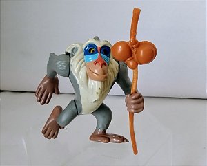 De 1994 miniatura Disney, Macaco sábio Rafiki articulado nos braços, mexe os olhos,  do Rei Leão, coleção Burger king, 10 cm