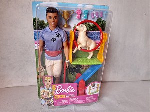 Boneco Ken adestrador de cachorros, coleção Barbie you can be anything Mattel 2009 lacrado na caixa