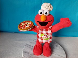 Boneco usado Elmo Pizzaiolo canta em inglês Mattel Fisher Price 2006