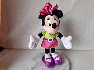 Pelúcia de Minnie que fala ingles : ao pressionar a palma da mão, pressionar o pé esquerdo Disney 40 cm
