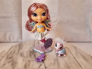 Boneca fada sereia com pet coleção Barbie fairytopia mermaidia 2005 Mattel