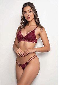 Conjunto de Lingerie em renda sem Bojo (D61)