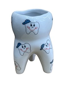 Porta Escovas Dente Molar Masculino ( com dentinhos azuis )