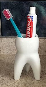 Porta Escovas Dente Molar Branco