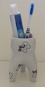 Porta Escovas Dente Molar Feminino ( com dentinhos rosa )