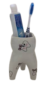 Porta Escovas Dente Molar Feminino ( com dentinhos rosa )