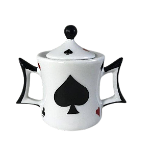 Açucareiro Tema Alice no Pais das Maravilhas Modelo Cartas