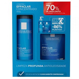 La Roche Posay Kit Effaclar Concentrado Gel de Limpeza 300g + Refil 240g