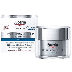 Eucerin Hyaluron Filler 3x Effect Creme Noite Rejuvenescedor Facial 50ml
