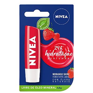 Nivea Morango Shine Hidratante Labial 4,8g