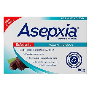 Asepxia Sabonete Esfoliante Ação Anticravos 80g