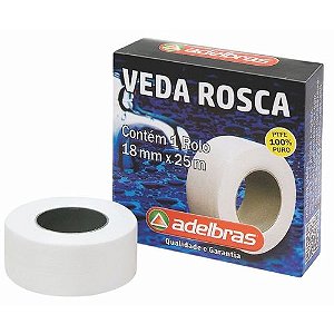 Fita Veda Rosca Para Canos 18mm x 25 Metros Adelbras