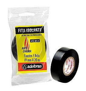 Fita Isolante Preta Antichama Profissional 19MMx20M Adelbras