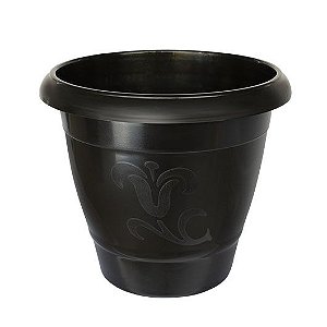 Vaso de Plantas Plástico Jardineira Decorativa Redondo Preto