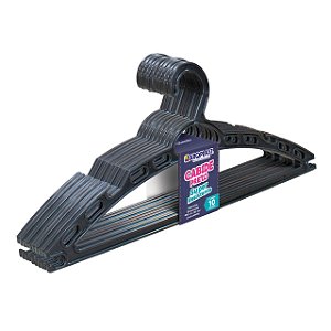 Cabide Preto Super Resistente C/ 10 Pçs 40x16cm 25730 Arqplast