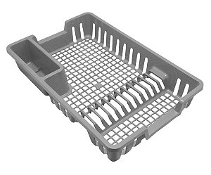 Escorredor de Louças 12 Pratos Cinza 44x29x8cm 25646 Arqplast