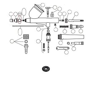 O-Ring Anel de Vedação do Bico Externo Para Aerógrafos ON60 Onetools